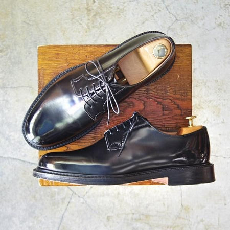 極美品★チャーチ 75F/UK7.5【定価￥99,360-★シャノン/SHANNON】103ラスト/5都市ロゴ/ポリッシュドバインダーカーフ/黒/Church's★d981