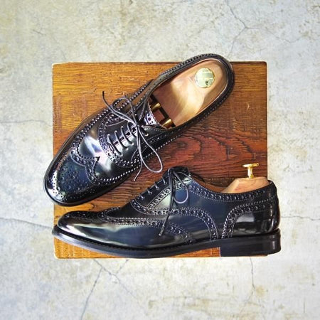 美品★チャーチ(レディース) SIZE 38【定価￥85,320-★バーウッド/BURWOOD WG】ポリッシュドバインダーカーフ/黒/Church's★d982