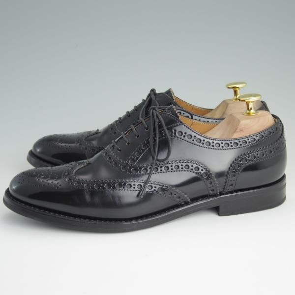 美品★チャーチ(レディース) SIZE 38【定価￥85,320-★バーウッド/BURWOOD WG】ポリッシュドバインダーカーフ/黒/Church's★d982