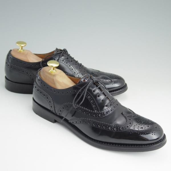 美品★チャーチ(レディース) SIZE 38【定価￥85,320-★バーウッド/BURWOOD WG】ポリッシュドバインダーカーフ/黒/Church's★d982