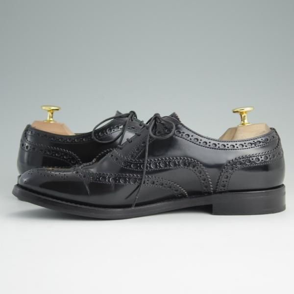 美品★チャーチ(レディース) SIZE 38【定価￥85,320-★バーウッド/BURWOOD WG】ポリッシュドバインダーカーフ/黒/Church's★d982