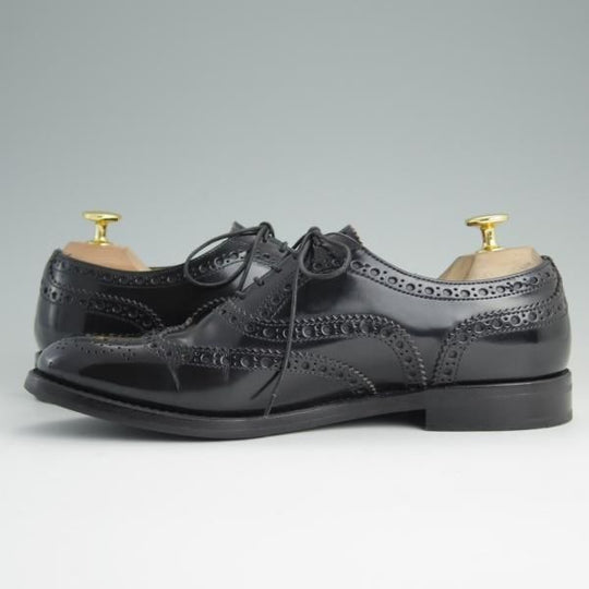 美品★チャーチ(レディース) SIZE 38【定価￥85,320-★バーウッド/BURWOOD WG】ポリッシュドバインダーカーフ/黒/Church's★d982