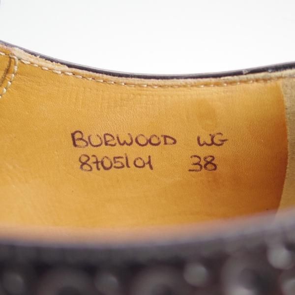 美品★チャーチ(レディース) SIZE 38【定価￥85,320-★バーウッド/BURWOOD WG】ポリッシュドバインダーカーフ/黒/Church's★d982