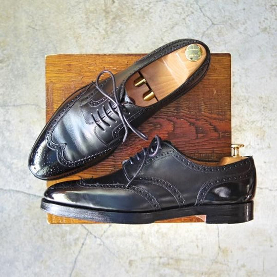 ★ジョンロブ 8E【同系モデル定価￥194,400-★2466ラスト仕様/DARBY/ダービー】フルブローグ/黒/JOHN LOBB★d984