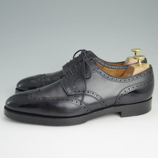 ★ジョンロブ 8E【同系モデル定価￥194,400-★2466ラスト仕様/DARBY/ダービー】フルブローグ/黒/JOHN LOBB★d984