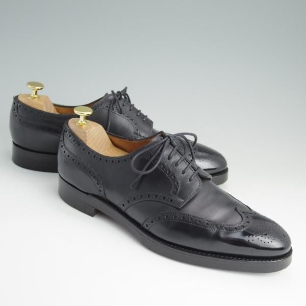 ★ジョンロブ 8E【同系モデル定価￥194,400-★2466ラスト仕様/DARBY/ダービー】フルブローグ/黒/JOHN LOBB★d984