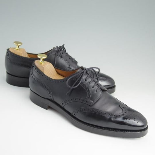 ★ジョンロブ 8E【同系モデル定価￥194,400-★2466ラスト仕様/DARBY/ダービー】フルブローグ/黒/JOHN LOBB★d984