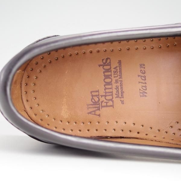 極美品★(米)アレンエドモンズ 8D【★コインローファー/Walden/ウォールデン】ポリッシュレザー/黒/メンズ/ALLEN EDMONDS★d986