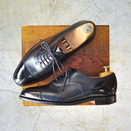 極上★(英)チーニー製 7.5E【★ロイドフットウェア別注/Lloyd Footwear】Mシリーズ/89ラスト/ストレートチップ/カーフ/黒/CHEANEY★d987