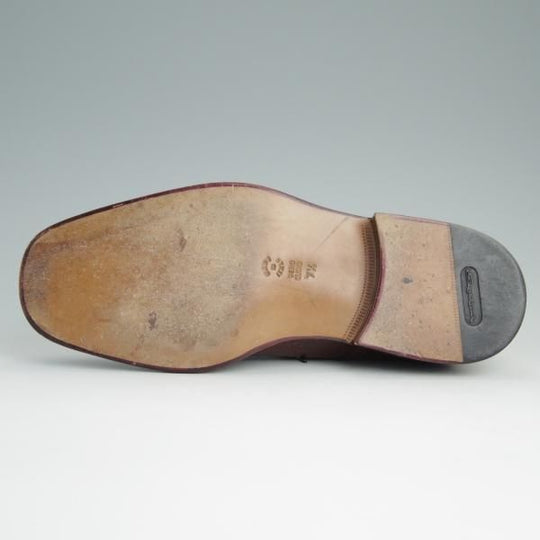 美品★(伊)サントーニ SIZE 7.5【貴重★ブラックラピド製法/CLASSICOライン】ダービー/シボ革/茶/メンズ/Santoni★d990