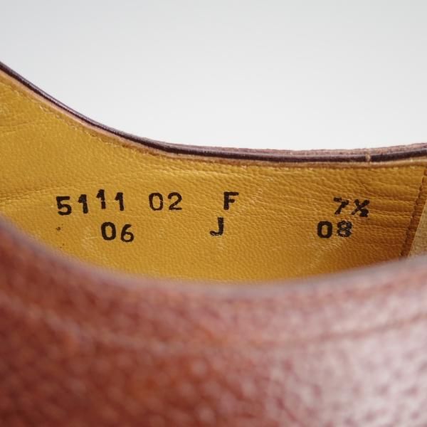 美品★(伊)サントーニ SIZE 7.5【貴重★ブラックラピド製法/CLASSICOライン】ダービー/シボ革/茶/メンズ/Santoni★d990