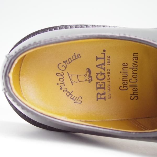 美品★リーガル 26EE【貴重★コードバン/顔料仕上げ】インペリアルグレード/プレーントゥ/黒/メンズ/Shell Cordvan/REGAL★d991