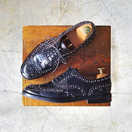美品★チャーチ(レディース) SIZE 36【定価￥103,680-★BURWOOD MET/スタッズ】バーウッド/黒/Church's★d996