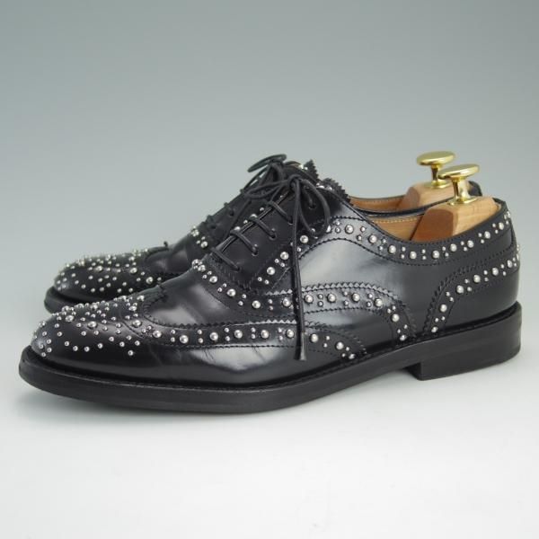 美品★チャーチ(レディース) SIZE 36【定価￥103,680-★BURWOOD MET/スタッズ】バーウッド/黒/Church's★d996