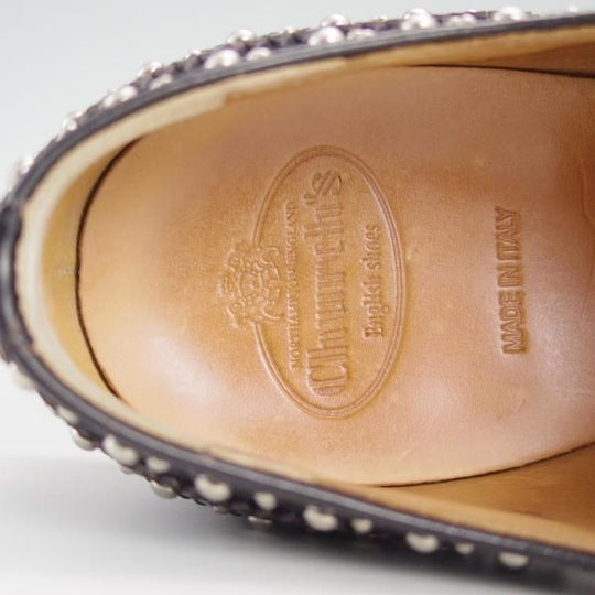 美品★チャーチ(レディース) SIZE 36【定価￥103,680-★BURWOOD MET/スタッズ】バーウッド/黒/Church's★d996