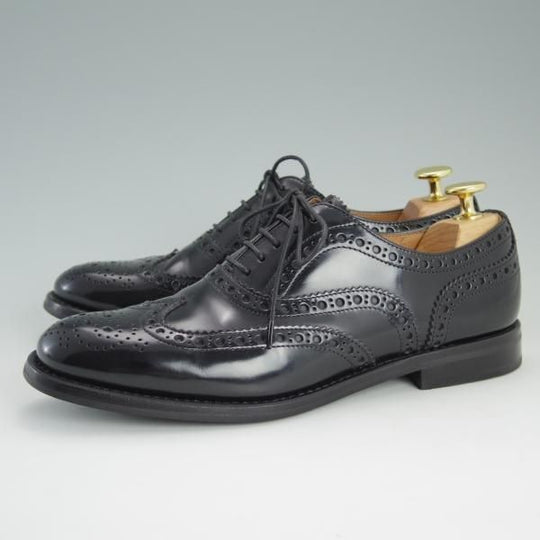 美品★チャーチ(レディース) SIZE 36.5【定価￥85,320-★バーウッド/BURWOOD WG】ポリッシュドバインダーカーフ/黒/Church's★d997