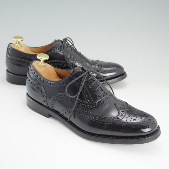 美品★チャーチ(レディース) SIZE 36.5【定価￥85,320-★バーウッド/BURWOOD WG】ポリッシュドバインダーカーフ/黒/Church's★d997