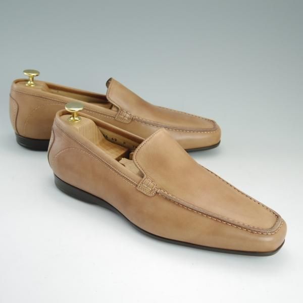 未使用★(伊)サントーニ SIZE 7.5【★ローファー/101695】スリッポン/カーフ/BOLET/薄茶/メンズ/Santoni★d999