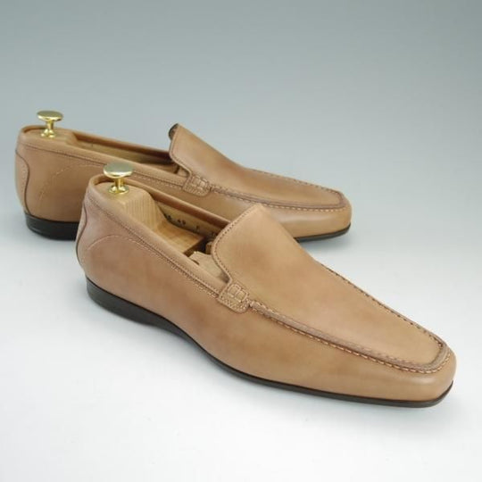 未使用★(伊)サントーニ SIZE 7.5【★ローファー/101695】スリッポン/カーフ/BOLET/薄茶/メンズ/Santoni★d999