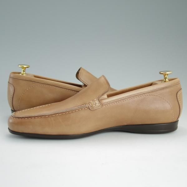 未使用★(伊)サントーニ SIZE 7.5【★ローファー/101695】スリッポン/カーフ/BOLET/薄茶/メンズ/Santoni★d999