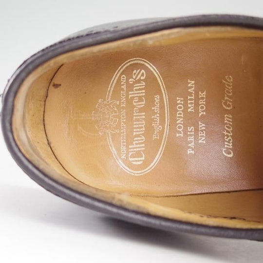 極上★チャーチ 90F/UK9【ダイナイトソール仕様★GRAFTON/173ラスト】グラフトン/フルブローグ/グレインレザー/黒/Church's★e005