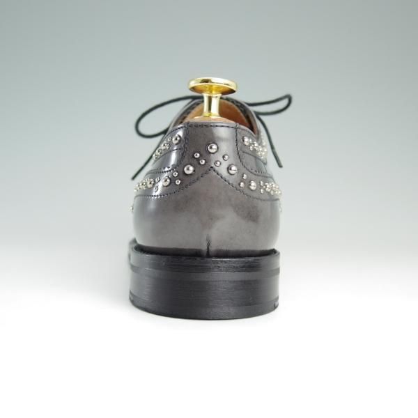 美品★チャーチ(レディース) SIZE 37【定価￥103,680-★BURWOOD MET/スタッズ】バーウッド/フルブローグ/グレー/Church's★e006