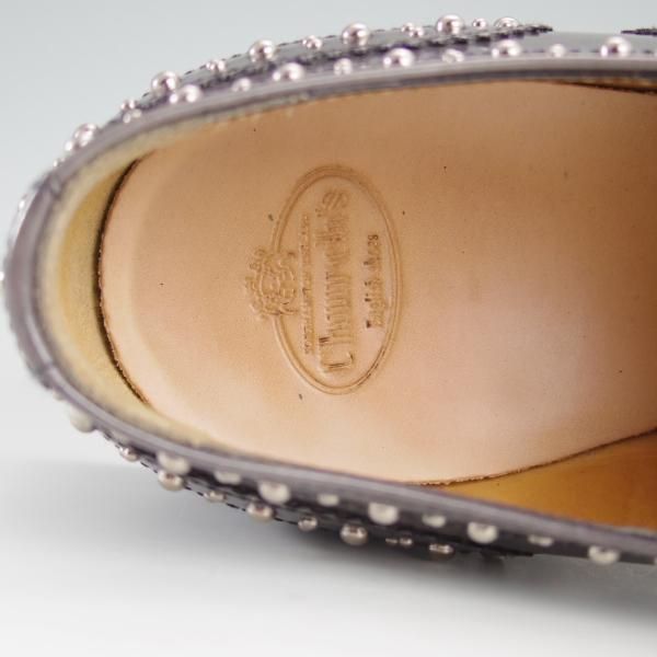美品★チャーチ(レディース) SIZE 37【定価￥103,680-★BURWOOD MET/スタッズ】バーウッド/フルブローグ/グレー/Church's★e006