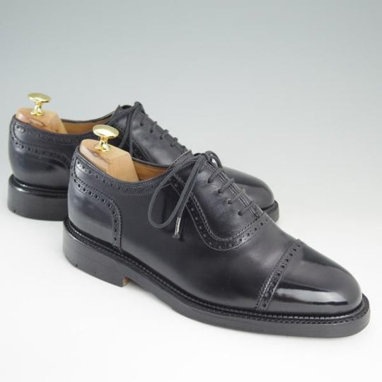 極上★(英)チーニー製 UK7.5/US8D【貴重★ROYAL TWEEDライン/4773ラスト/CHURCH'S名義】クォーターブローグ/カーフ/メンズ/CHEANEY★e009