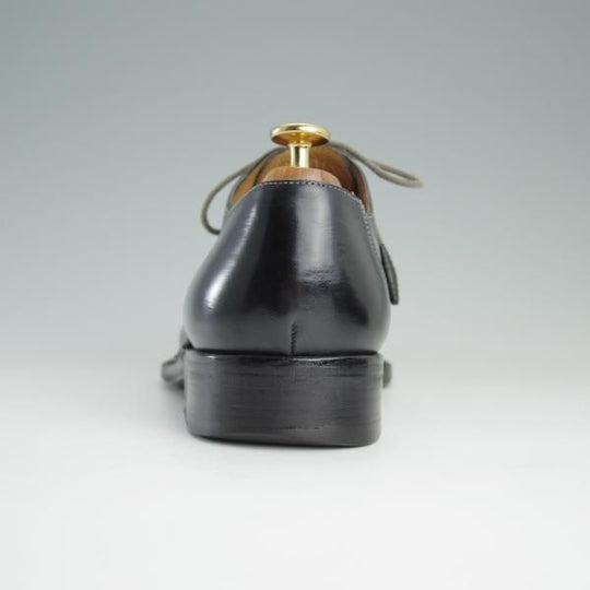 極上★(伊)サントーニ SIZE 7【高額★ノルベジェーゼ製法/ホールカット】4956-01/カーフ/黒/メンズ/Santoni★e011