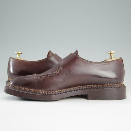 極上★(伊)サントーニ SIZE 7【高額★ノルベジェーゼ製法/モンクストラップ】4119-02/カーフ/茶/メンズ/Santoni★e012