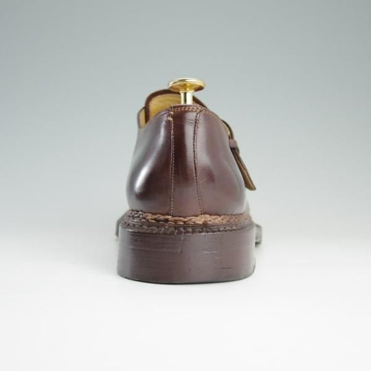 極上★(伊)サントーニ SIZE 7【高額★ノルベジェーゼ製法/モンクストラップ】4119-02/カーフ/茶/メンズ/Santoni★e012