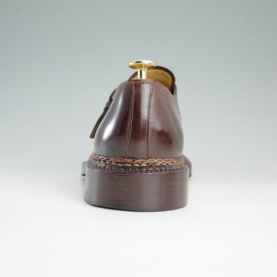 極上★(伊)サントーニ SIZE 7【高額★ノルベジェーゼ製法/モンクストラップ】4119-02/カーフ/茶/メンズ/Santoni★e012