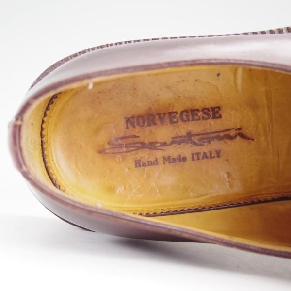 極上★(伊)サントーニ SIZE 7【高額★ノルベジェーゼ製法/モンクストラップ】4119-02/カーフ/茶/メンズ/Santoni★e012