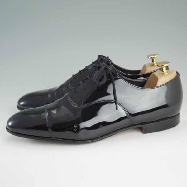 美品★チャーチ 95F/UK9.5【旧チャーチ★73ラスト/3都市ロゴ】Sackville/ストレートチップ/パテント/黒/メンズ/Church's★e004