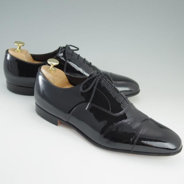 美品★チャーチ 95F/UK9.5【旧チャーチ★73ラスト/3都市ロゴ】Sackville/ストレートチップ/パテント/黒/メンズ/Church's★e004