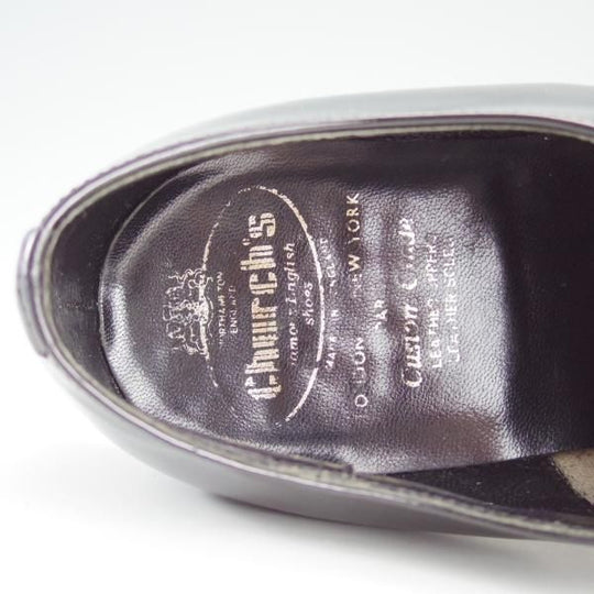 美品★チャーチ 95F/UK9.5【旧チャーチ★73ラスト/3都市ロゴ】Sackville/ストレートチップ/パテント/黒/メンズ/Church's★e004