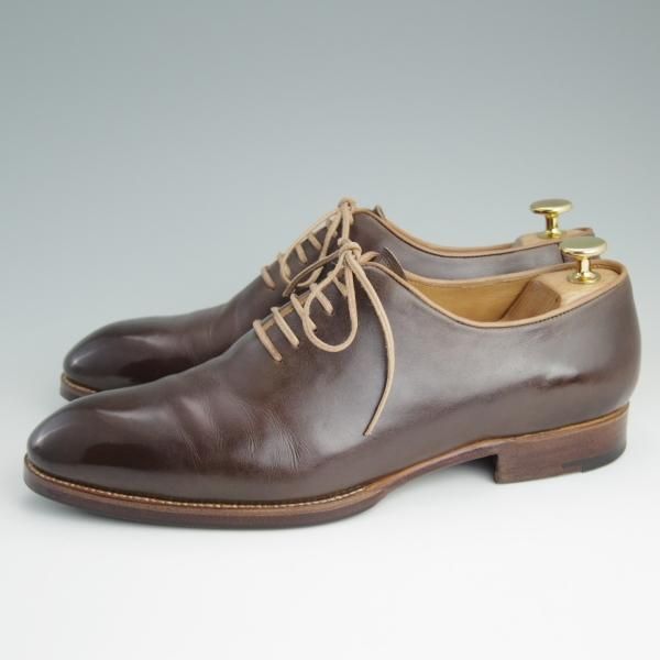 美品★(東欧)サンクリスピン 7.5F【貴重★(米)LEFFOT別注/ホールカット】カーフ/茶/メンズ/Saint Crispin's★e016