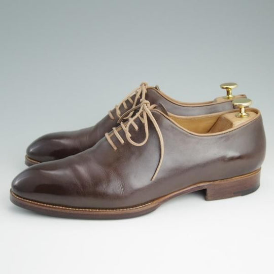 美品★(東欧)サンクリスピン 7.5F【貴重★(米)LEFFOT別注/ホールカット】カーフ/茶/メンズ/Saint Crispin's★e016