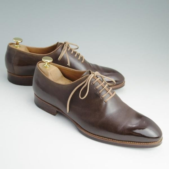 美品★(東欧)サンクリスピン 7.5F【貴重★(米)LEFFOT別注/ホールカット】カーフ/茶/メンズ/Saint Crispin's★e016