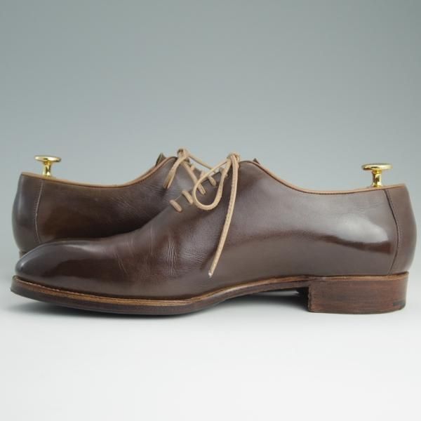 美品★(東欧)サンクリスピン 7.5F【貴重★(米)LEFFOT別注/ホールカット】カーフ/茶/メンズ/Saint Crispin's★e016