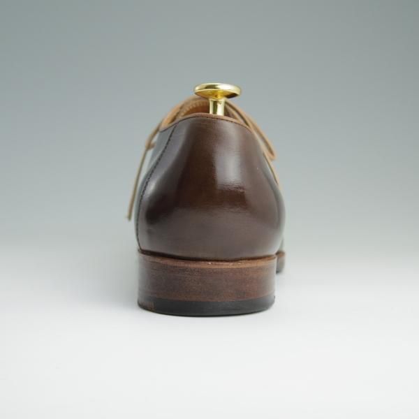 美品★(東欧)サンクリスピン 7.5F【貴重★(米)LEFFOT別注/ホールカット】カーフ/茶/メンズ/Saint Crispin's★e016