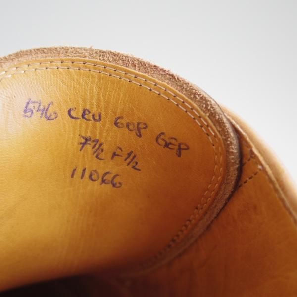 美品★(東欧)サンクリスピン 7.5F【貴重★(米)LEFFOT別注/ホールカット】カーフ/茶/メンズ/Saint Crispin's★e016