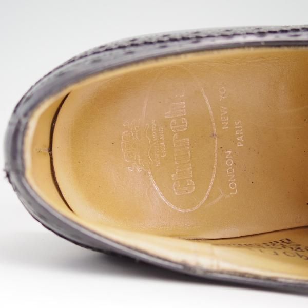 極上★チャーチ 90F/UK9【復刻版★73ラスト仕様のバーウッド】BRISBANE/フルブローグ/ポリッシュドバインダーカーフ/黒/Church's★e017