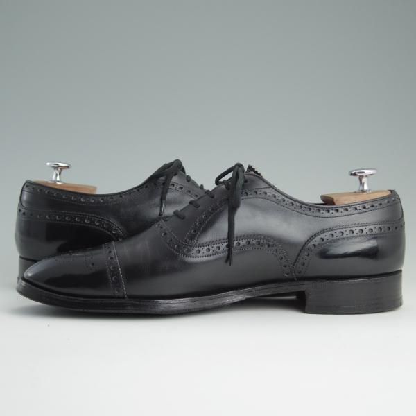 極上★チャーチ UK8.5程度/95D【旧チャーチ★ディプロマット/DIPLOMAT/73ラスト】3都市ロゴ/セミブローグ/黒/メンズ/Church's★e018