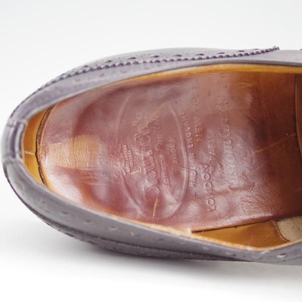 極上★チャーチ UK8.5程度/95D【旧チャーチ★ディプロマット/DIPLOMAT/73ラスト】3都市ロゴ/セミブローグ/黒/メンズ/Church's★e018