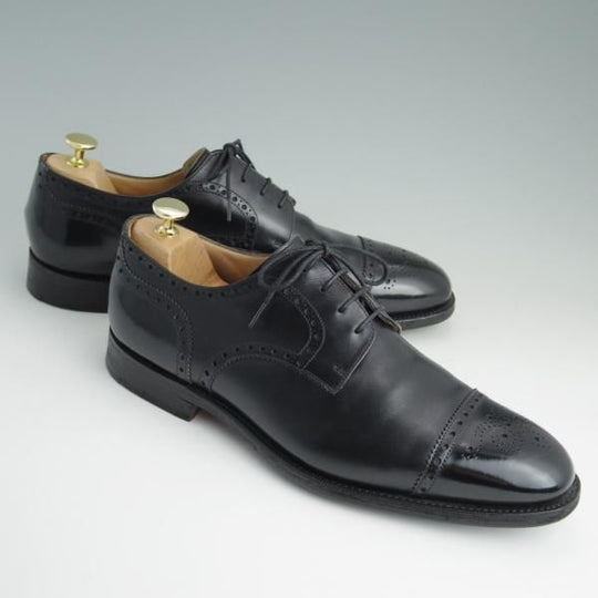 極上★チャーチ 90F/UK9【★セミブローグ/173ラスト】ASTLEY/4都市ロゴ/カーフ/黒/メンズ/Church's★e019