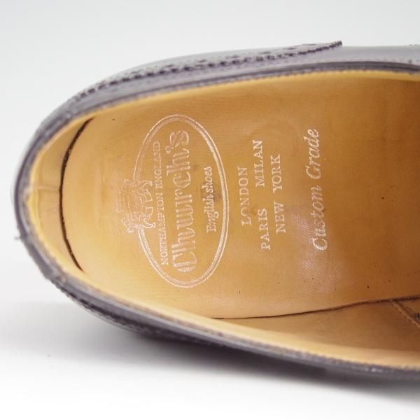 極上★チャーチ 90F/UK9【★セミブローグ/173ラスト】ASTLEY/4都市ロゴ/カーフ/黒/メンズ/Church's★e019