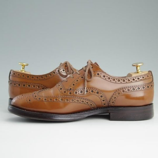 極上★チャーチ 65F/UK6.5【定価￥95,040-★BURWOOD/バーウッド】81ラスト/ポリッシュドバインダーカーフ/茶/メンズ/Church's★e020