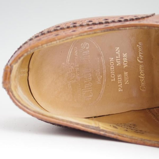 極上★チャーチ 65F/UK6.5【定価￥95,040-★BURWOOD/バーウッド】81ラスト/ポリッシュドバインダーカーフ/茶/メンズ/Church's★e020