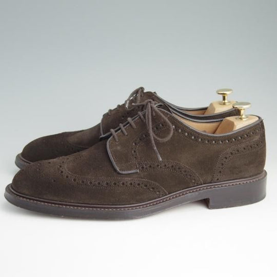 美品★(英)チーニー 8.5E【定価￥66,960-★HAVELOCK/フルブローグ】125ラスト/スエード/濃茶/メンズ/CHEANEY★e022